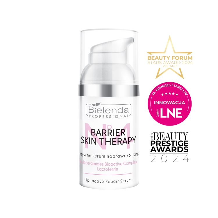 Bielenda Professional Barrier Skin Therapy Lipoactive Repairing & Soothing Serum for the Face and Eyes with Multi-Ceramide Complex and Lactoferrin 30ml