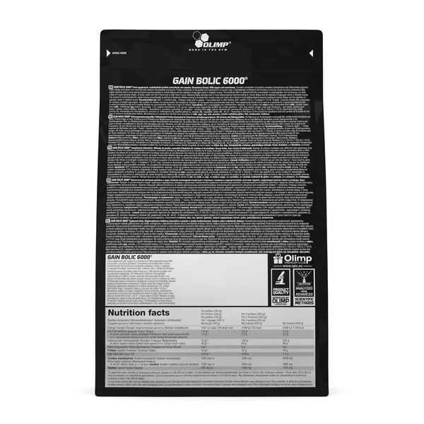 Olimp Gain Bolic 6000 Protein-Carbohydrate Mass Gainer for Muscle Mass Strawberry 1000g