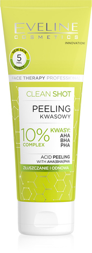 Eveline Clean Shot Exfoliating Acid Peel 10% AHA BHA PHA 75ml