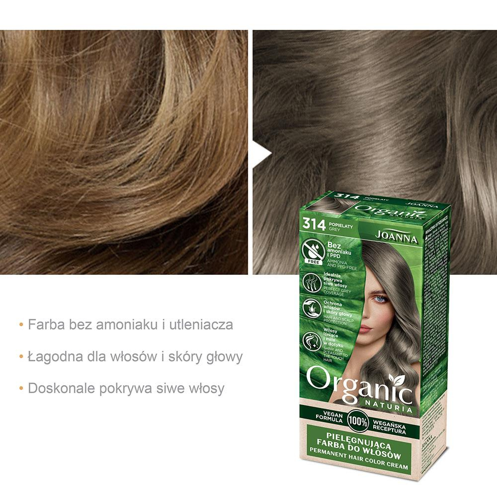 Joanna Organic Vegan Wegańska Farba do Włosów 314 Popielaty 1 szt.