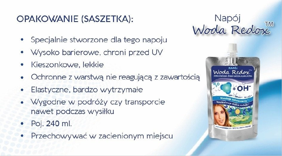 Redox Woda Jonizowana Żywa Woda Alkaliczna ph 9,5 240ml