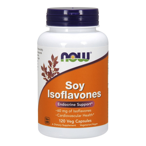 NOW Foods Izoflawony Sojowe 60 mg na Zdrowie Sercowo-Naczyniowe 120 Kapsułek