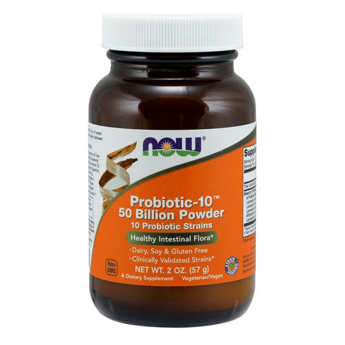 NOW Foods Probiotic-10 50 Billion Powder For Healthy Digestion and Immune Support 57g