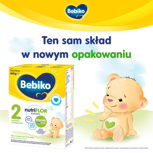 Bebiko NutriFlor Expert 2 Mleko Następne dla Niemowląt powyżej 6. Miesiąca Życia 600g