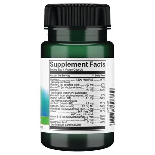Swanson Mini Cap Multi Mineral-Free Vitamin Complex for Daily Use 30 Vcapsules