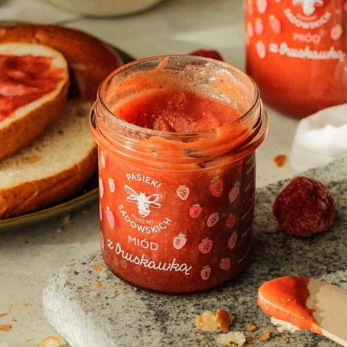 Pasieki Sadowskich Miód z Truskawką 430g