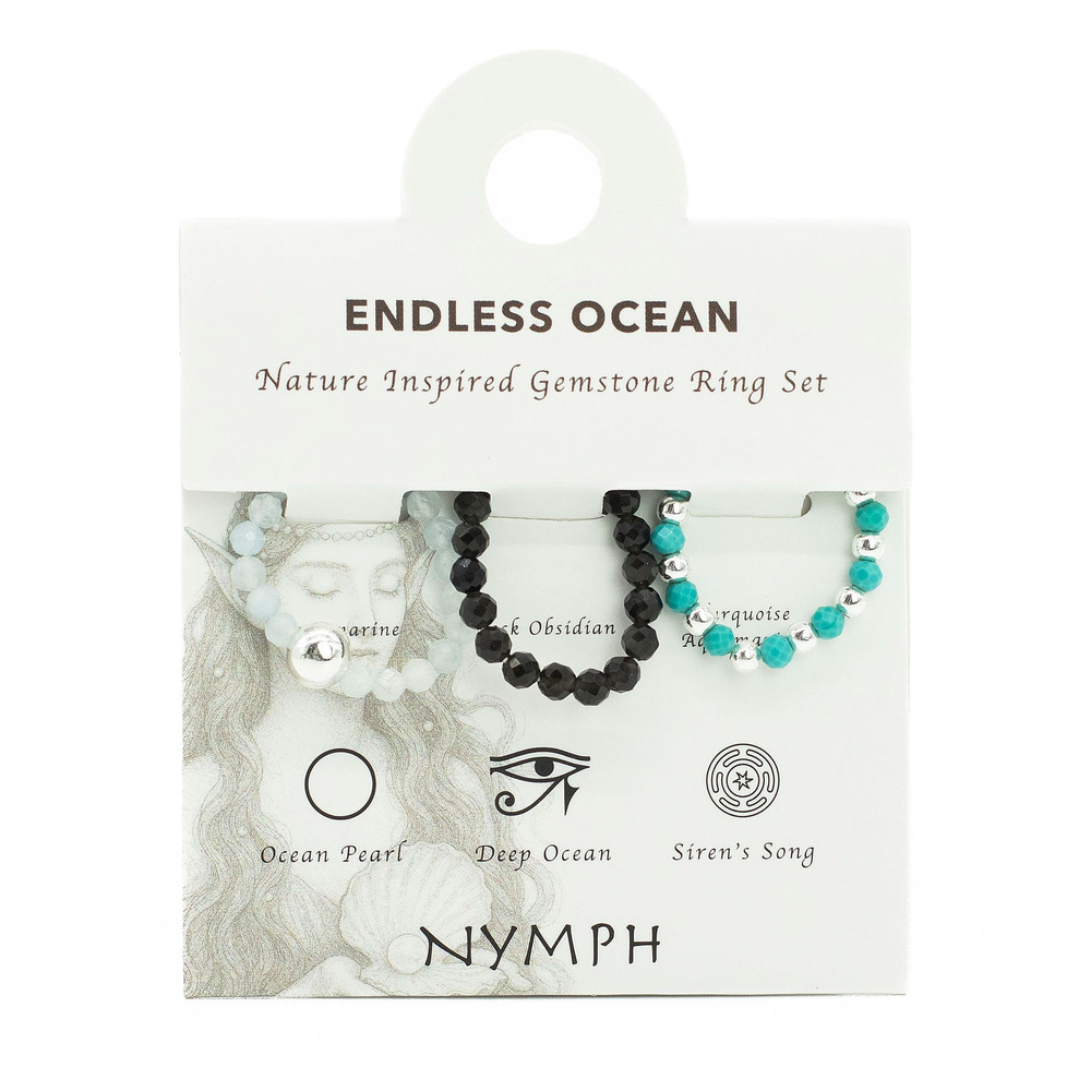 Nymph Spirit Gemstone Ring Set - Endless Ocean