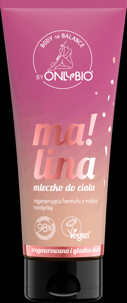 OnlyBio Regenerujące Wegańskie Mleczko do Ciała z Maliną Nordycką 200ml