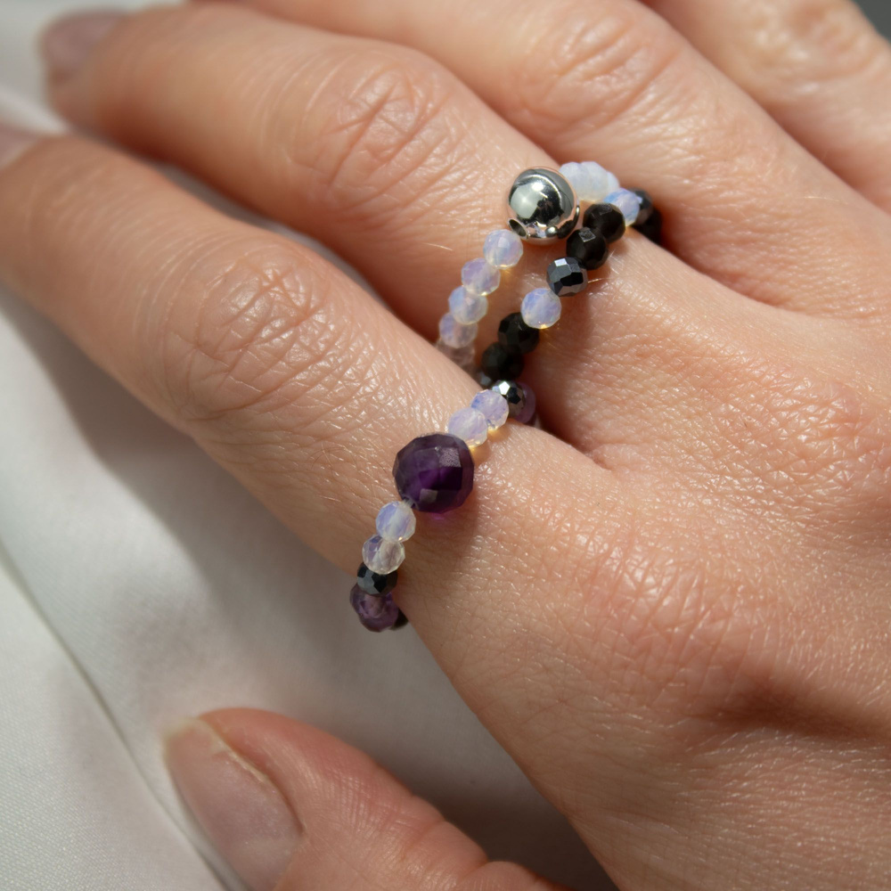 Nymph Spirit Gemstone Ring Set - Full Moon
