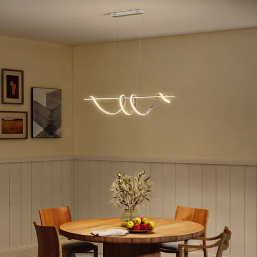 HOMCOM Pendant Light with 3 Colour Temperatures - Silver Tone