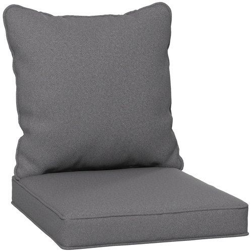 Outsunny Seat and Back Padded Cushion Set, CUSHION ONLY - Charcoal Grey