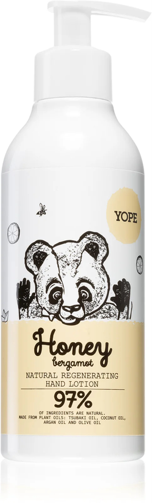 Yope Natural Regenerating and Smoothing Hand Lotion with Honey and Bergamot 300ml