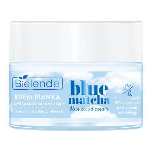 Bielenda Blue Matcha Blue Cloud Cream Nawilżający i Balansujący Krem Pianka dla Każdego Rodzaju Cery 50ml