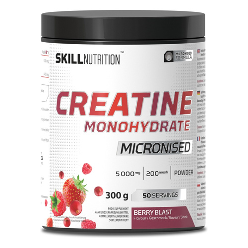 Skill Nutrition Micronised Creatine Monohydrate Flavoured, Berry Blast - 300g