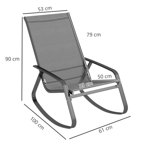 Outsunny Rocking Garden Chair - Grey
