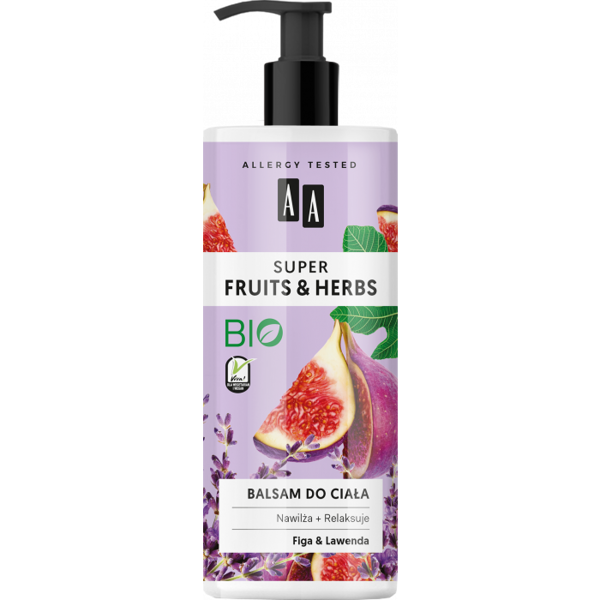 AA Super Fruits & Herbs Nawilżający Balsam do Ciała Figa Lawenda 500ml