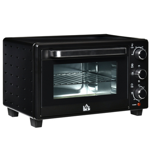 HOMCOM 21L Mini Countertop Oven, 100°C-230°C Adjustable Temp - Black