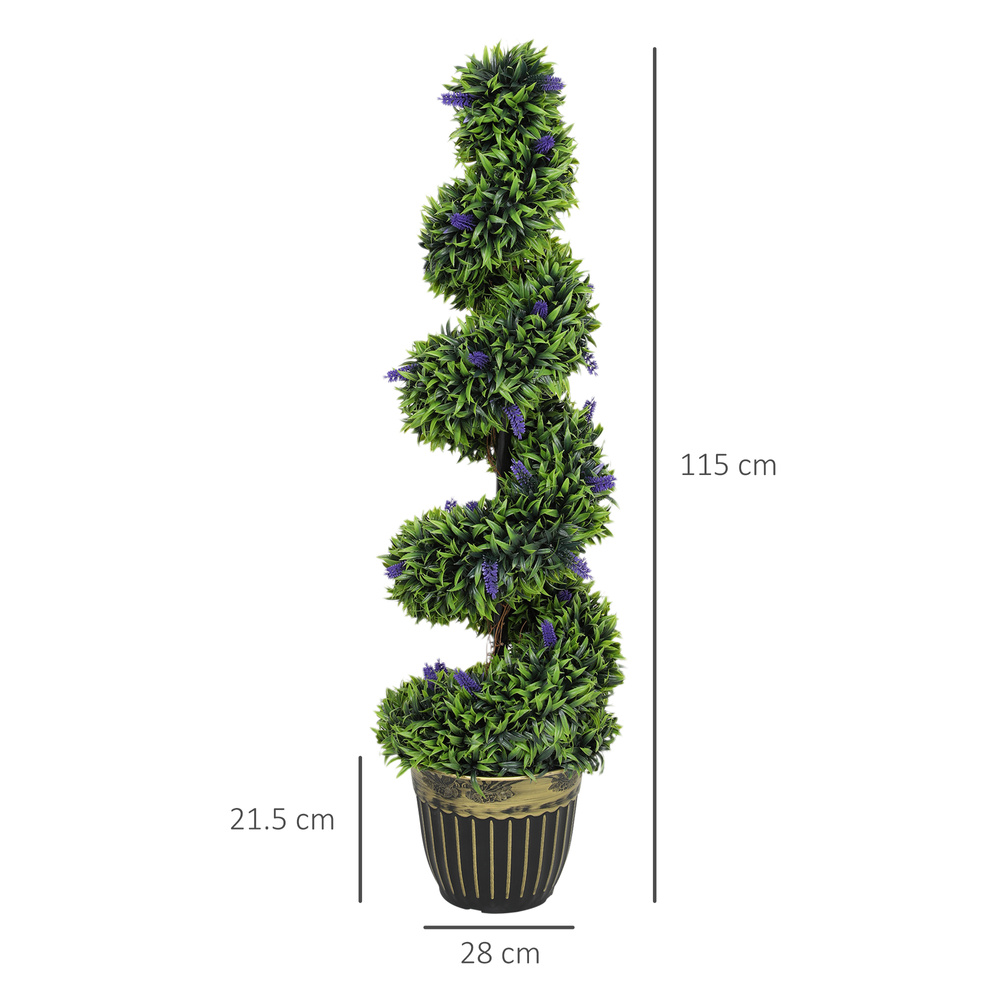 HOMCOM Set of Two 115cm Artificial Lavender Trees