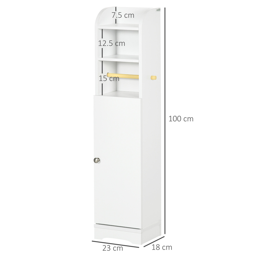 kleankin Multi-Storage Narrow Bathroom Cabinet - White