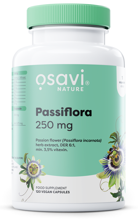 Osavi Passiflora 250mg Wspiera Zdrowy Sen i Łagodzi Stany Napięcia Nerwowego 120 Kapsułek