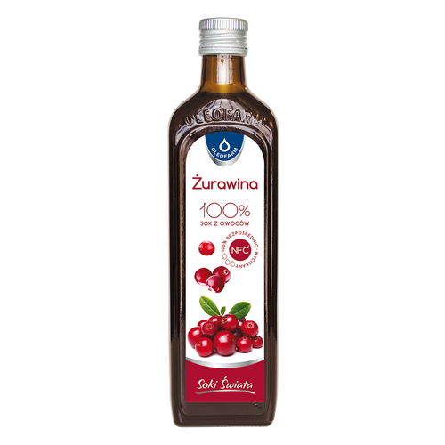 Oleofarm Soki Świata 100% Sok z Żurawiny Bez Dodatku Cukru 490ml