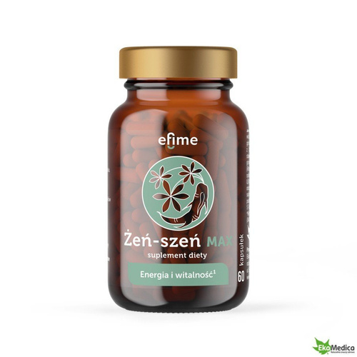 EkaMedica Efime Żeń-Szeń Max Energia i Witalność 60 Kapsułek