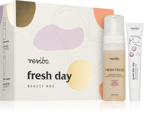 Resibo Fresh Day Zestaw do Pielęgnacji Skóry Delikatna Pianka Oczyszczająca 150ml Lekki Krem Nawilżający 50ml