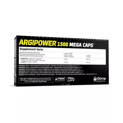 Olimp ArgiPower 1500 Mega Caps L-Arginine for Muscle Pump 120 Capsules