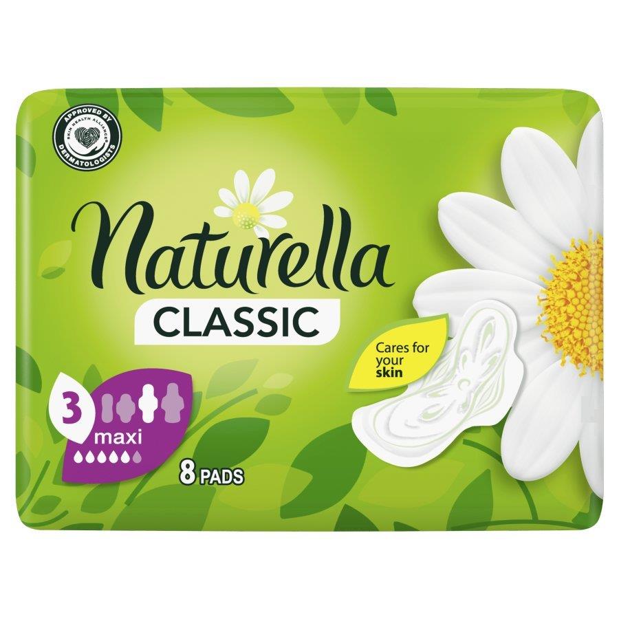 Naturella Classic Maxi Camomile Sanitary Napkins with Wings 8 Pieces