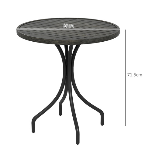 Outsunny Φ66cm Galvanised Steel Garden Table - Grey
