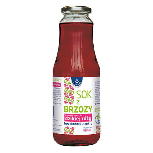 Oleofarm Sok z Brzozy z Naparem z Dzikiej Róży bez Cukru 990ml