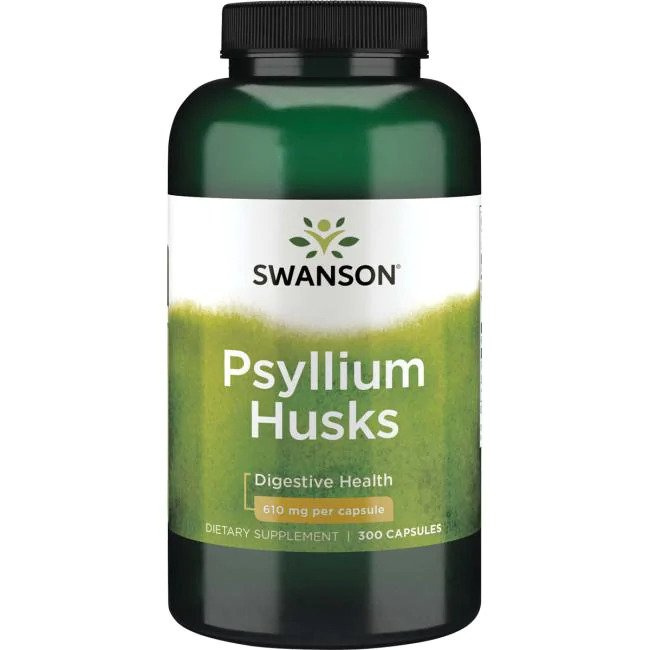 Swanson Psyllium Husks 610mg for Digestive Health 300 Capsules