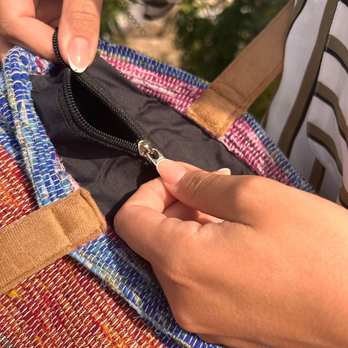 Recycled Big Rug Bag - Shades of Lavender