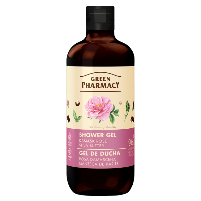 Green Pharmacy Nawilżający Żel pod Prysznic Róża Damasceńska i Masło Shea 500ml