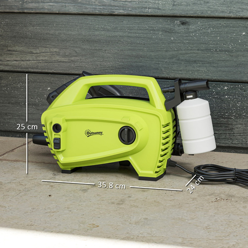 Outsunny 1600W 130-Bar Pressure Washer - Green