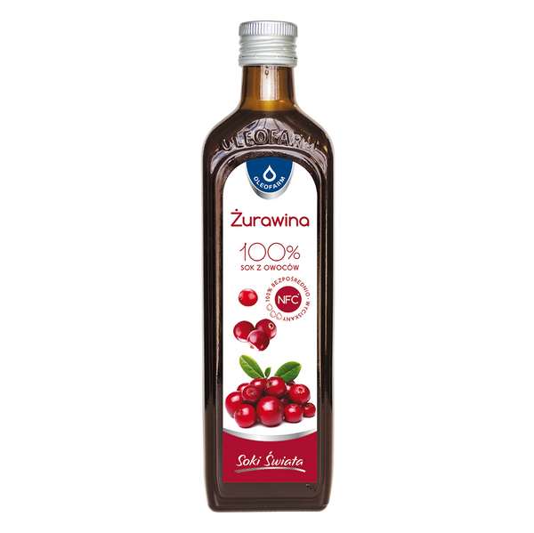 Oleofarm Juices World 100% Cranberry Juice with No Added Sugar 490ml