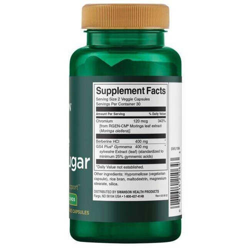 Swanson Pure Blood Sugar for Healthy Glucose Levels 60 Vcapsules