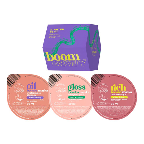 OnlyBio Hair In Balance Bomba Hair Masks Glossing + Rebuilding + Smoothing 3 x 30ml