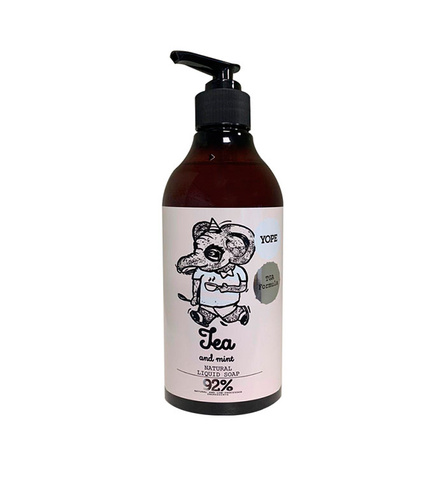 Yope Naturalne Mydło w Płynie do Suchych Rąk TGA z Herbatą i Miętą 500ml