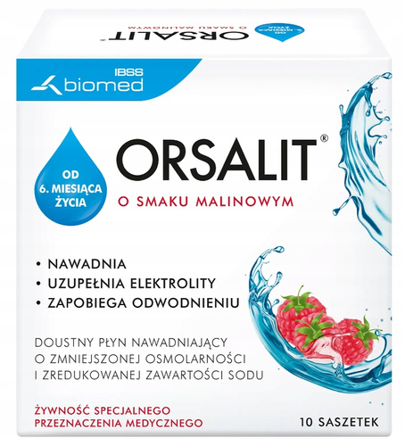 Orsalit Supports Hydration and Replenishes Electrolytes with Raspberry Flavor 10 Sachets