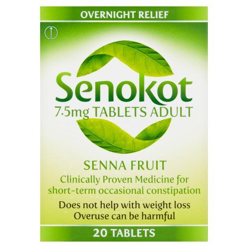 Senokot Senna Fruit na Zaparcia 7.5 mg Dorośli 20 Tabletek