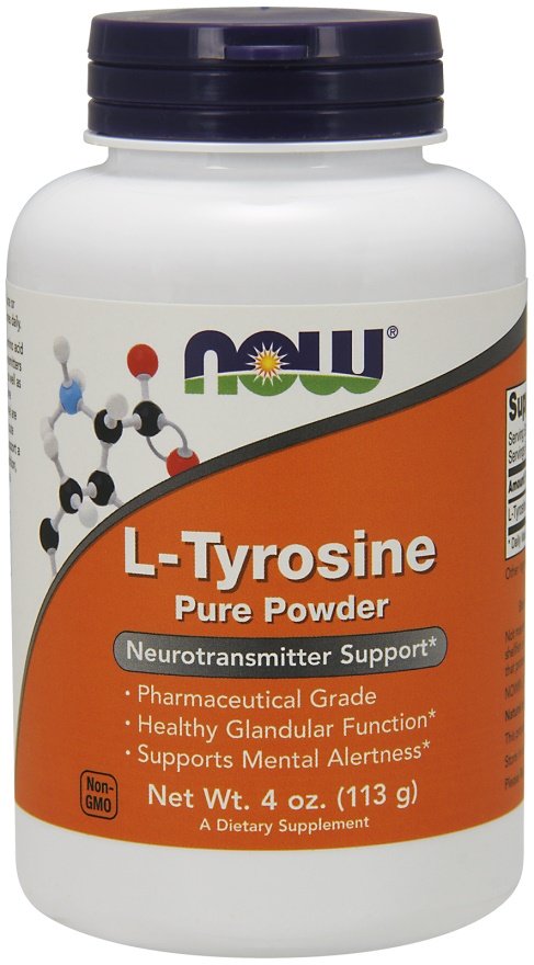 NOW Foods L-Tyrozyna w Proszku Na Wsparcie Funkcji Tarczycy i Koncentrację 113g