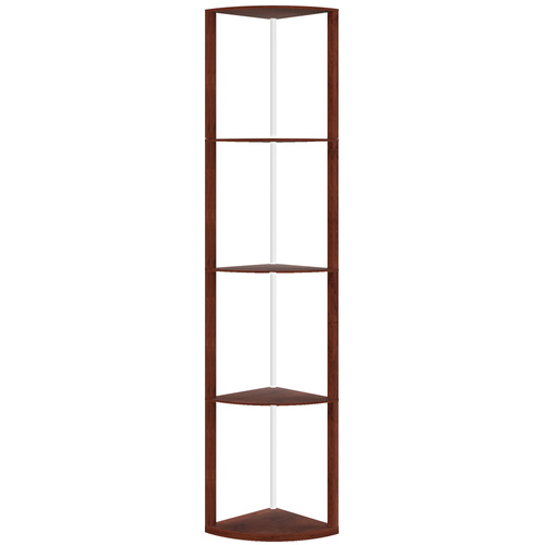 HOMCOM RGB Standing Lamp with Shelves, 4-Tier LED Floor Lamp with Multiple Lighting Modes, Brown