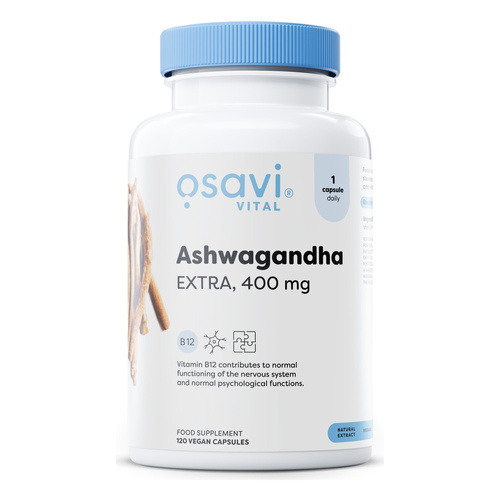 Osavi Ashwagandha Extra 400mg with Vitamin B12 120 vegan caps