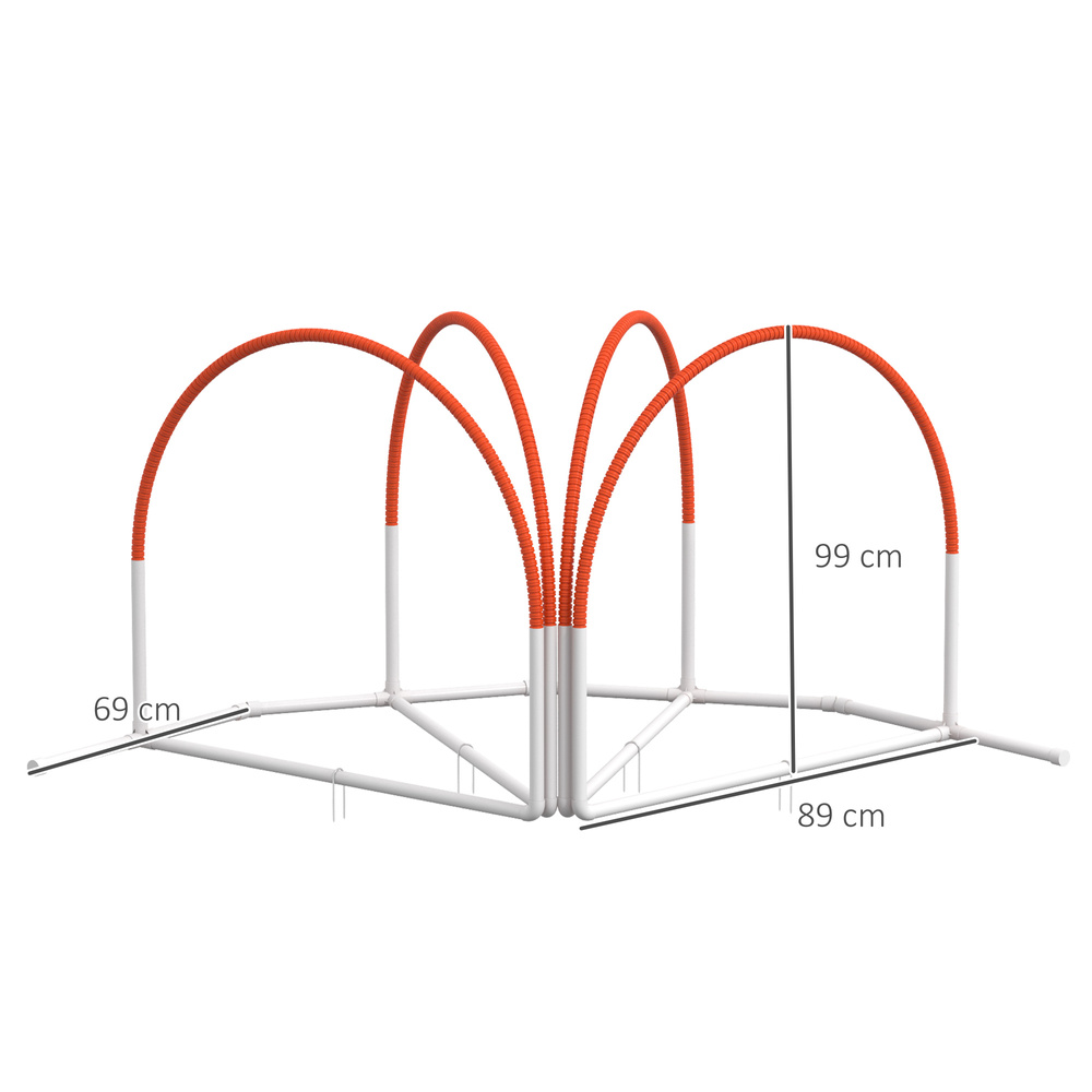 PawHut Dog Agility Equipment Set, Dog Agility Training Equipment for Dogs w/ Oxford Carry Bag, 4 PCS Weave Poles Orange