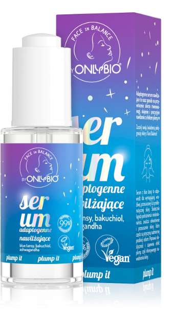 Onlybio Serum Adaptogenne Nawilżajace z Blue Tansy Bakuchiolem i Ashwagandhą 30ml