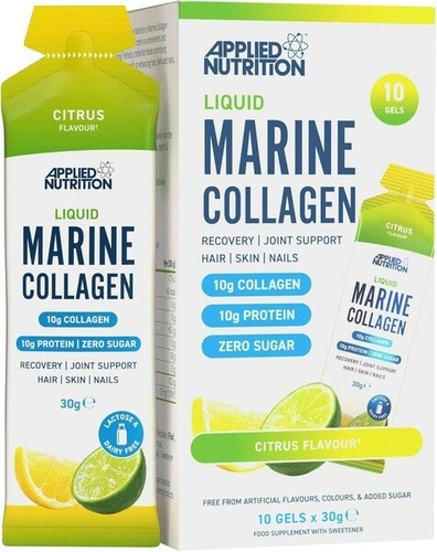 Applied Nutrition Płynny Kolagen Morski Cytrusowy Na Skórę Włosy i Paznokcie 10 x 30g