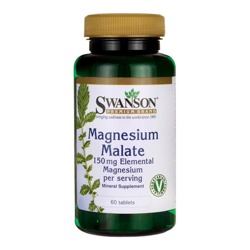 Swanson Jabłczan Magnezu 150mg na Mięśnie i Układ Nerwowy 60 Tabletek
