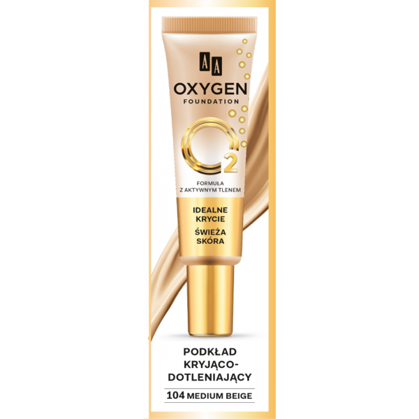 AA Oxygen Foundation Covering and Oxygenating Foundation no 104 Medium Beige 30ml