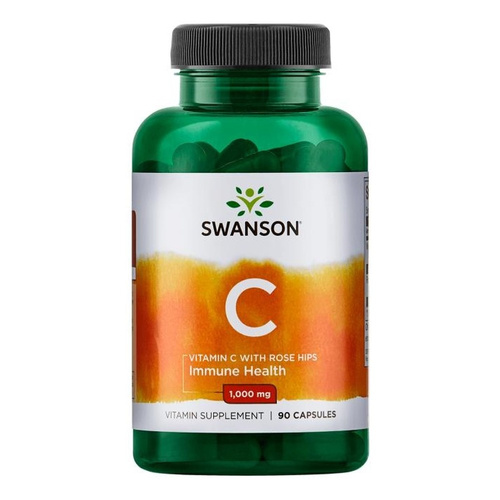 Swanson Vitamin C 1000mg with Rose Hips for Immune Support 90 Capsules